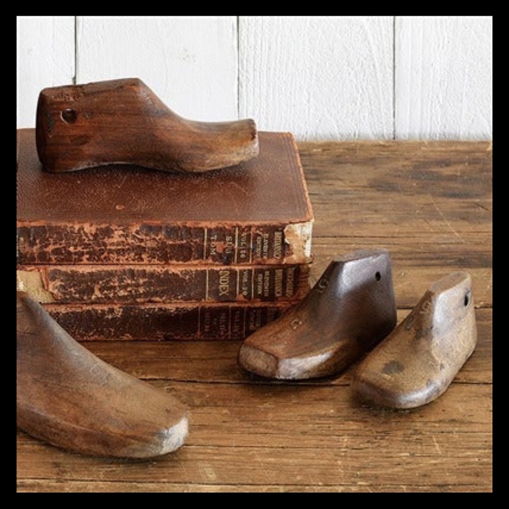 Vintage Antique Wooden Shoe Forms Rustic Shoe Mold Kids size Industrial Decor